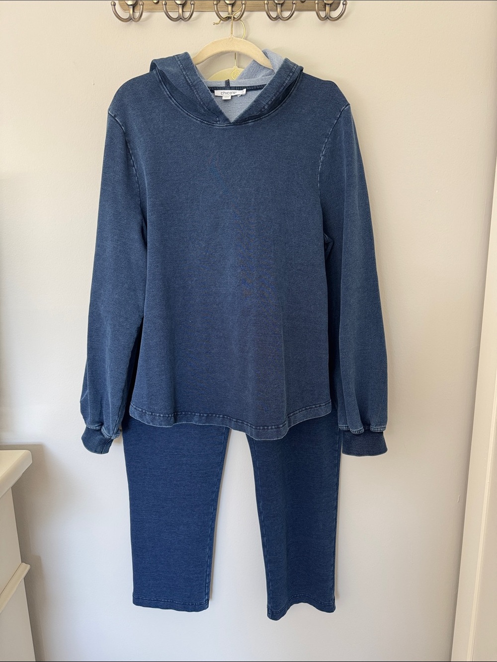 Chico's Indigo Blue Hooded Pajama Set